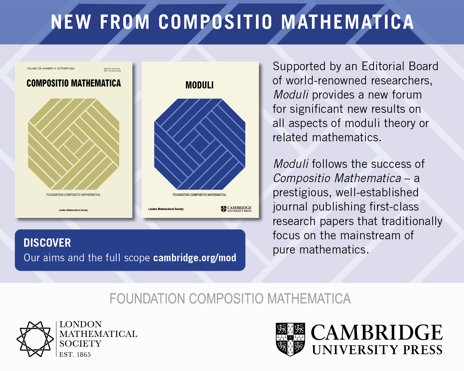 London Mathematical Society: New from Compositio Mathematica