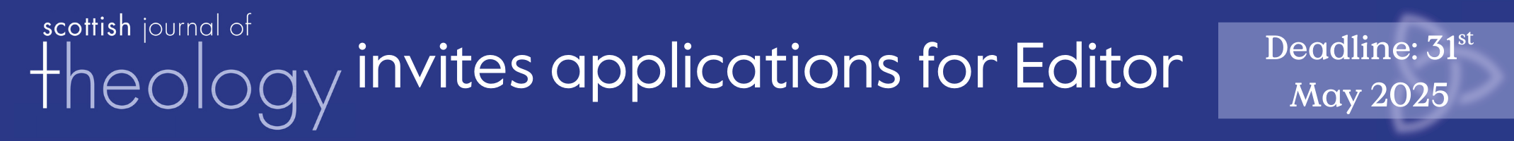 SJT invites applications for Editor deadline 31st May 2025